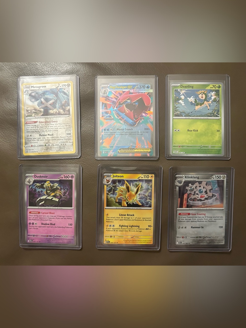 POKÉMON RARE HOLO-Jolteon,Dusknoir,Klinklang,Metagross, Deerling&Mega Feraligatr
